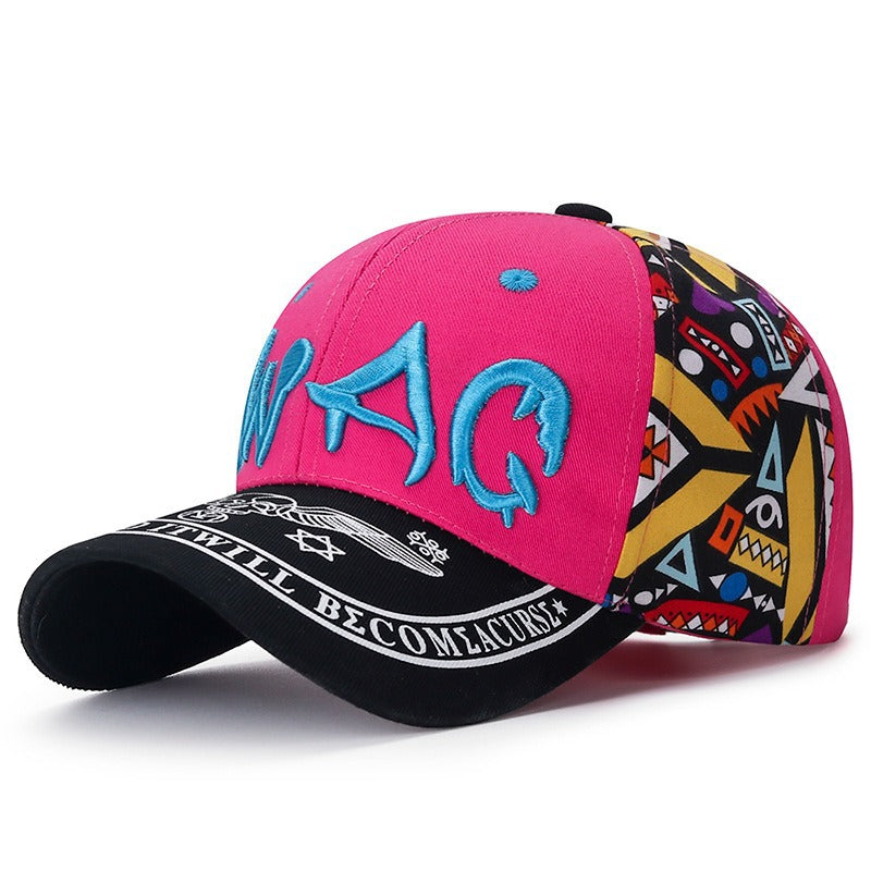 Letter-Printed Embroidered Cotton Baseball Cap
