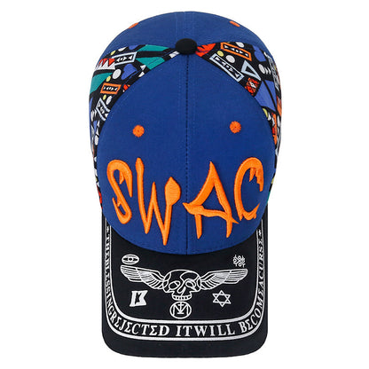 Letter-Printed Embroidered Cotton Baseball Cap