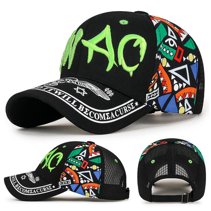 Letter-Printed Embroidered Cotton Baseball Cap