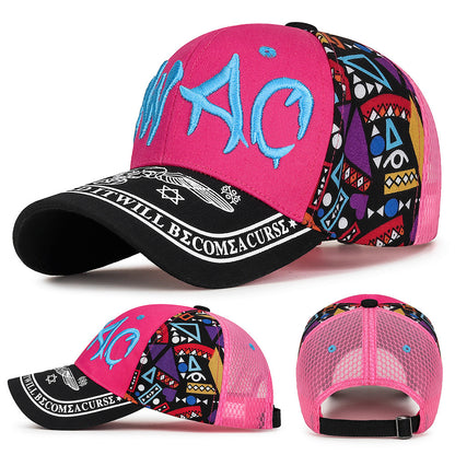 Letter-Printed Embroidered Cotton Baseball Cap