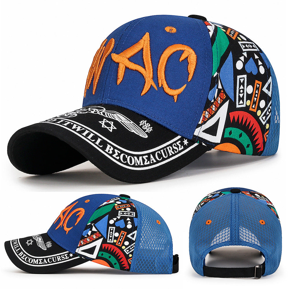 Letter-Printed Embroidered Cotton Baseball Cap