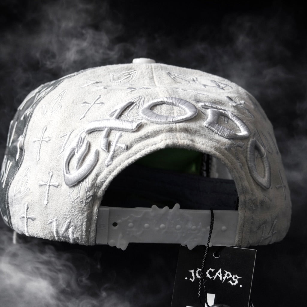 Bible Long Chain White Cap
