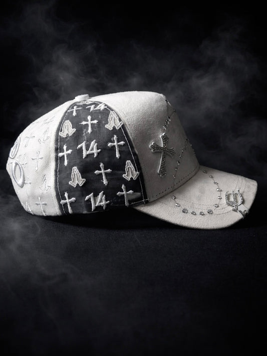 Bible Long Chain White Cap