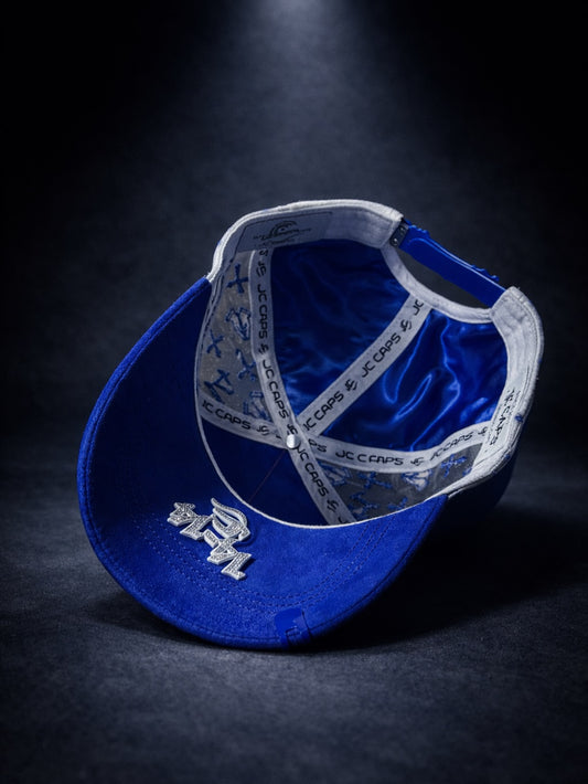 Bible Long Chain White Blue Cap