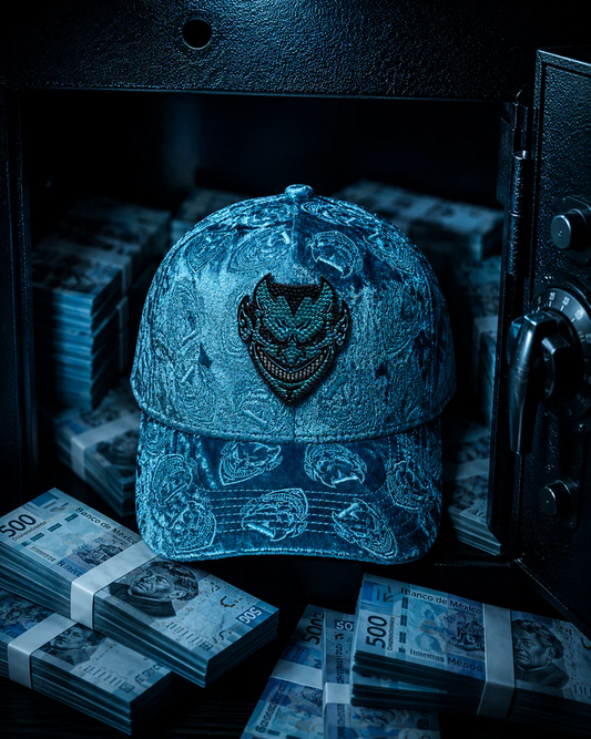 Lucifer V2 Baby Blue Velvet Snapback (Pre order/Pre venta)