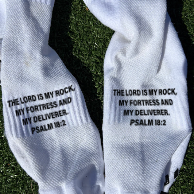 Biblical Quote Grip Soccer Unisex Socks: Walk Daily in Divine Guidance