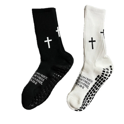 Biblical Quote Grip Soccer Unisex Socks: Walk Daily in Divine Guidance