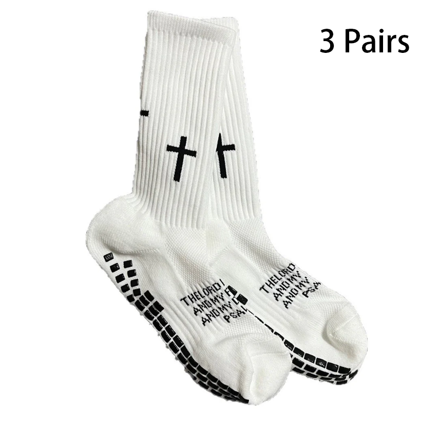 Biblical Quote Grip Soccer Unisex Socks: Walk Daily in Divine Guidance