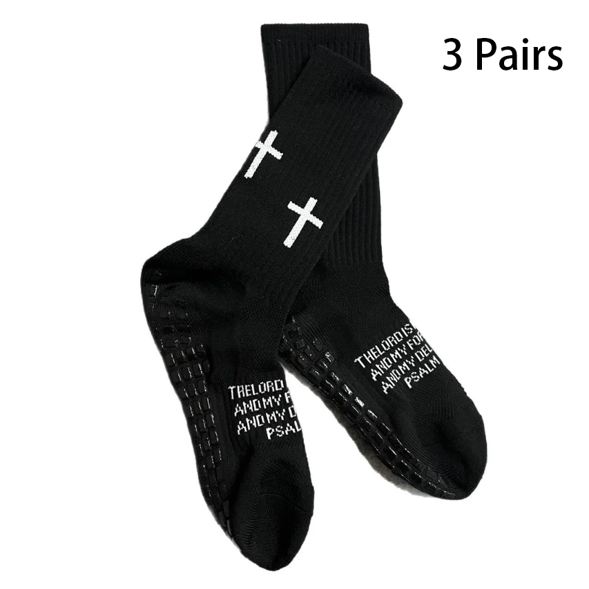 Biblical Quote Grip Soccer Unisex Socks: Walk Daily in Divine Guidance