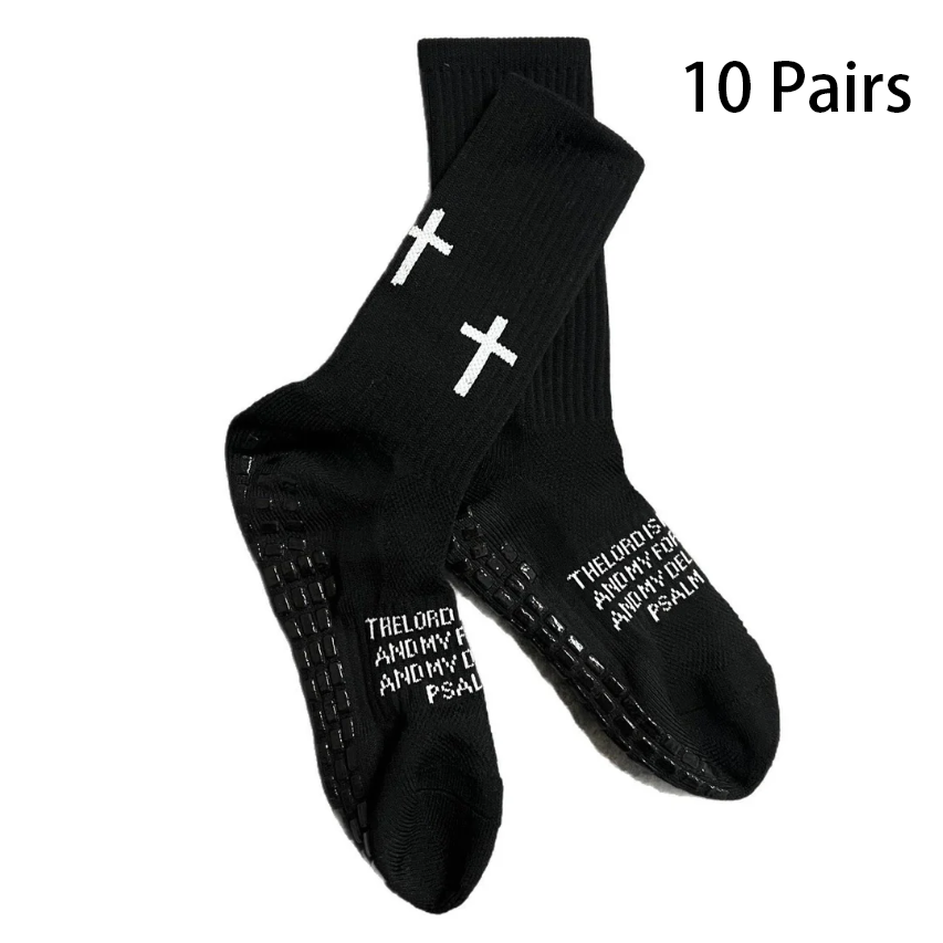 Biblical Quote Grip Soccer Unisex Socks: Walk Daily in Divine Guidance