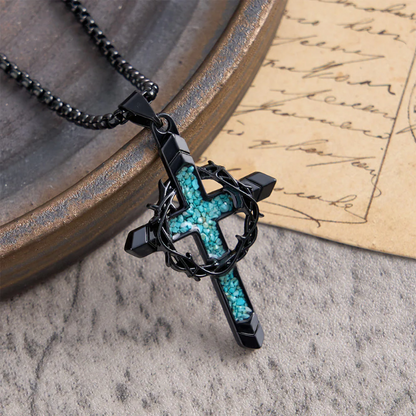 FREE Today: Thorn-Wrapped Inlaid Cross Pendant Necklace: A Symbol of Christ’s Sacrificial Love