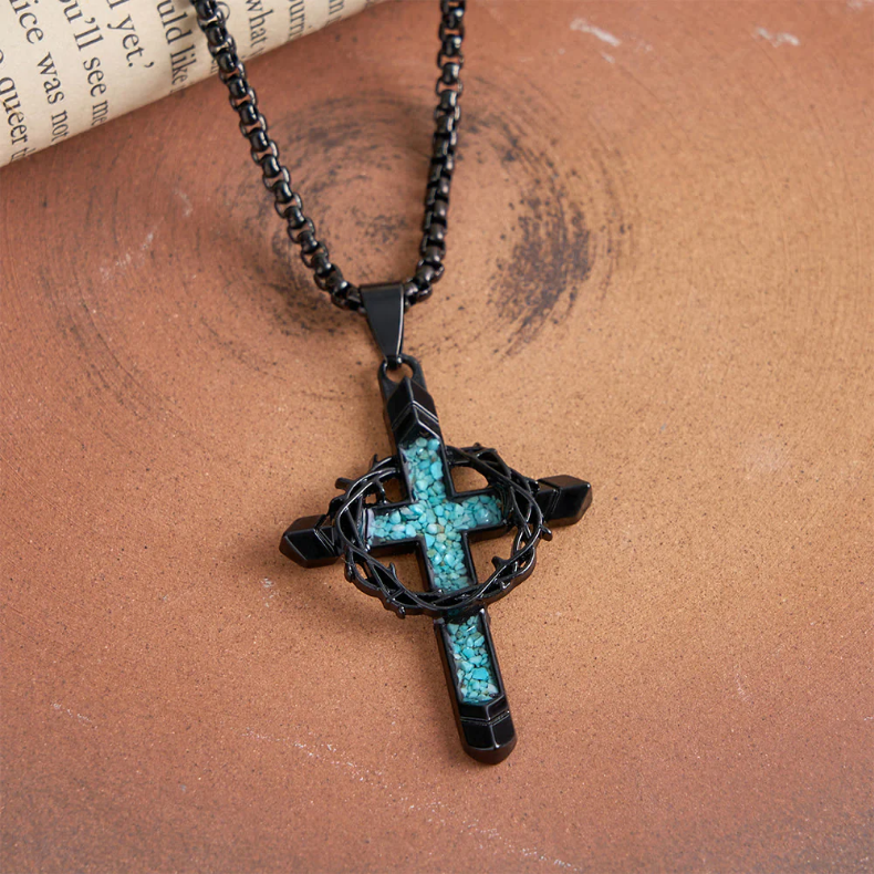 FREE Today: Thorn-Wrapped Inlaid Cross Pendant Necklace: A Symbol of Christ’s Sacrificial Love