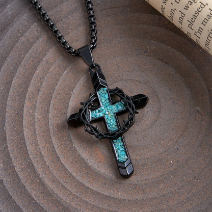 FREE Today: Thorn-Wrapped Inlaid Cross Pendant Necklace: A Symbol of Christ’s Sacrificial Love