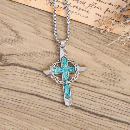 FREE Today: Thorn-Wrapped Inlaid Cross Pendant Necklace: A Symbol of Christ’s Sacrificial Love