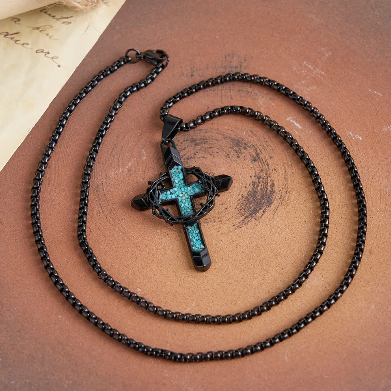FREE Today: Thorn-Wrapped Inlaid Cross Pendant Necklace: A Symbol of Christ’s Sacrificial Love