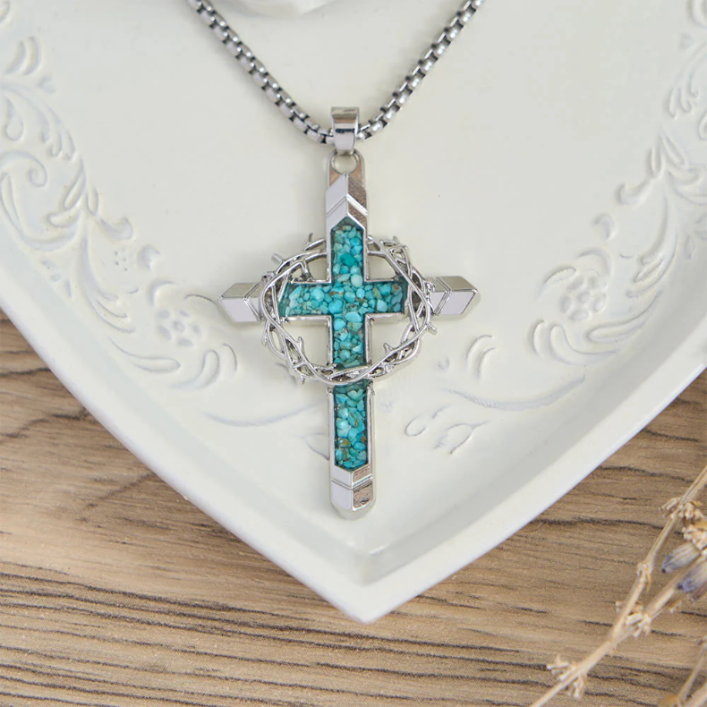 FREE Today: Thorn-Wrapped Inlaid Cross Pendant Necklace: A Symbol of Christ’s Sacrificial Love