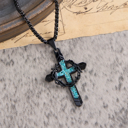 FREE Today: Thorn-Wrapped Inlaid Cross Pendant Necklace: A Symbol of Christ’s Sacrificial Love