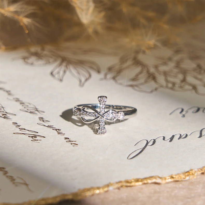 FREE Today: Golden/Silver Mobius Cross Ring: Carry His Grace in Daily Wear