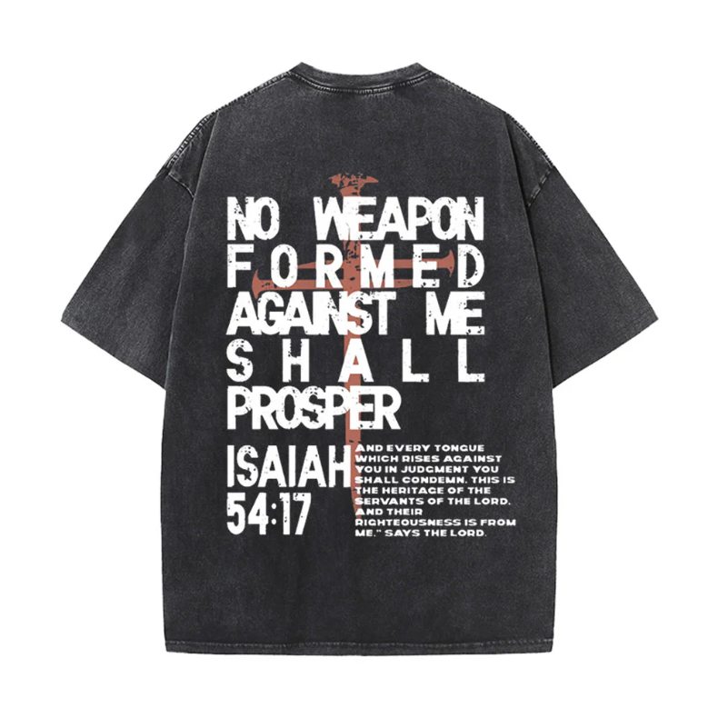 No Weapon Formed Against Me Graphic Unisex Washed T-Shirt