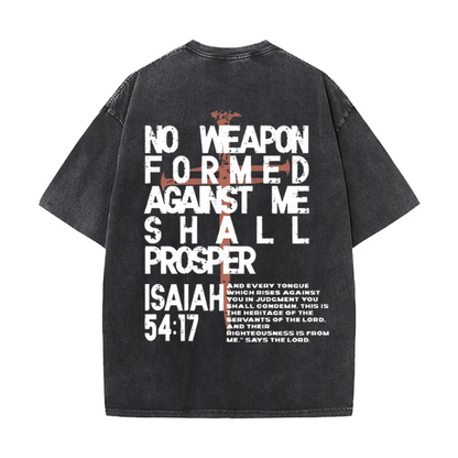 No Weapon Formed Against Me Graphic Unisex Washed T-Shirt