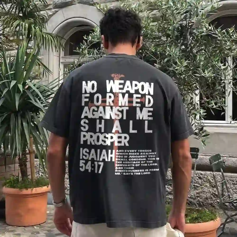 No Weapon Formed Against Me Graphic Unisex Washed T-Shirt
