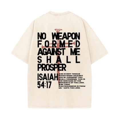 No Weapon Formed Against Me Graphic Unisex Washed T-Shirt