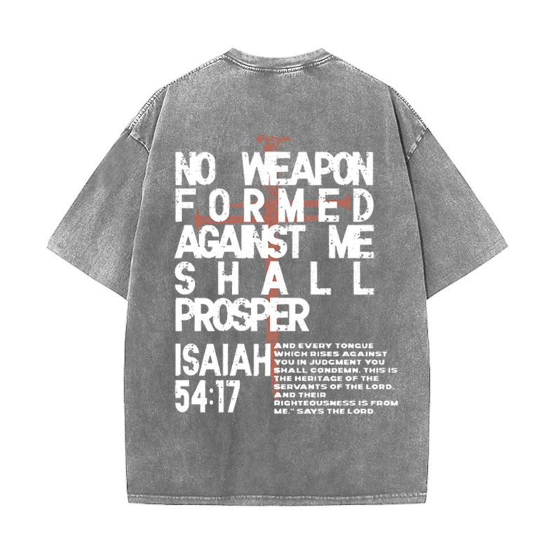 No Weapon Formed Against Me Graphic Unisex Washed T-Shirt