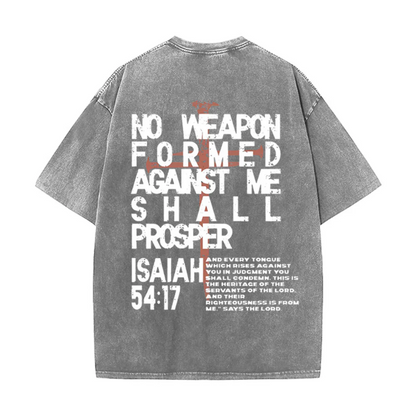 No Weapon Formed Against Me Graphic Unisex Washed T-Shirt