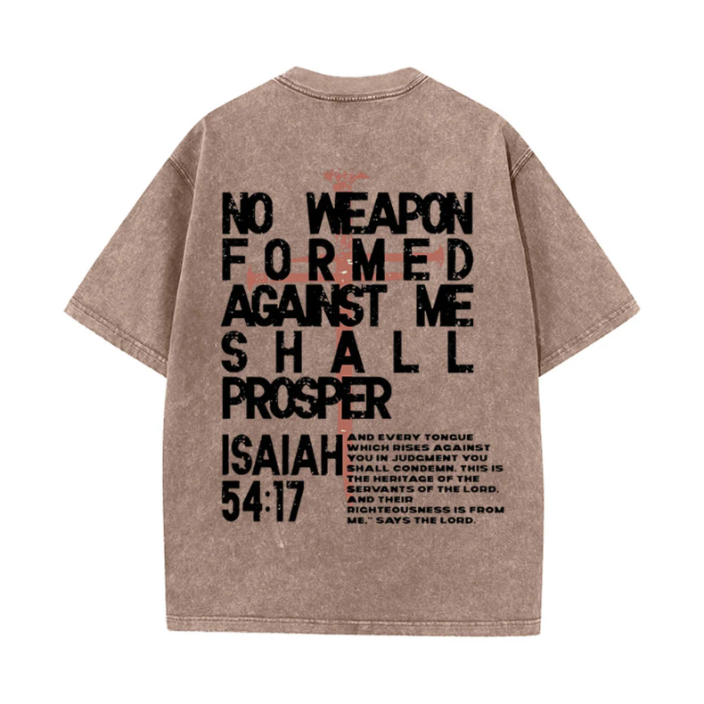 No Weapon Formed Against Me Graphic Unisex Washed T-Shirt