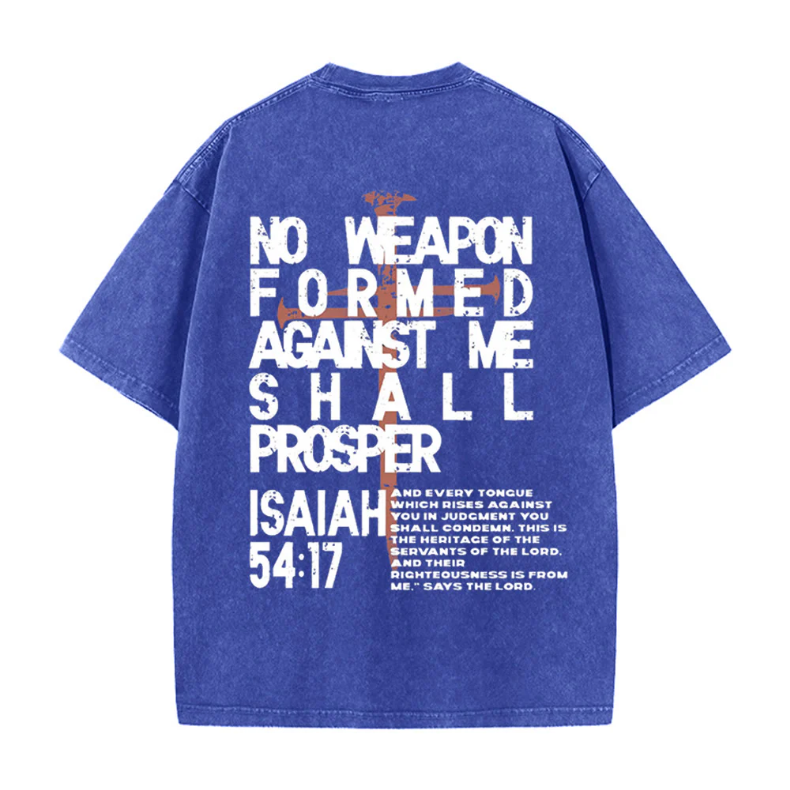 No Weapon Formed Against Me Graphic Unisex Washed T-Shirt