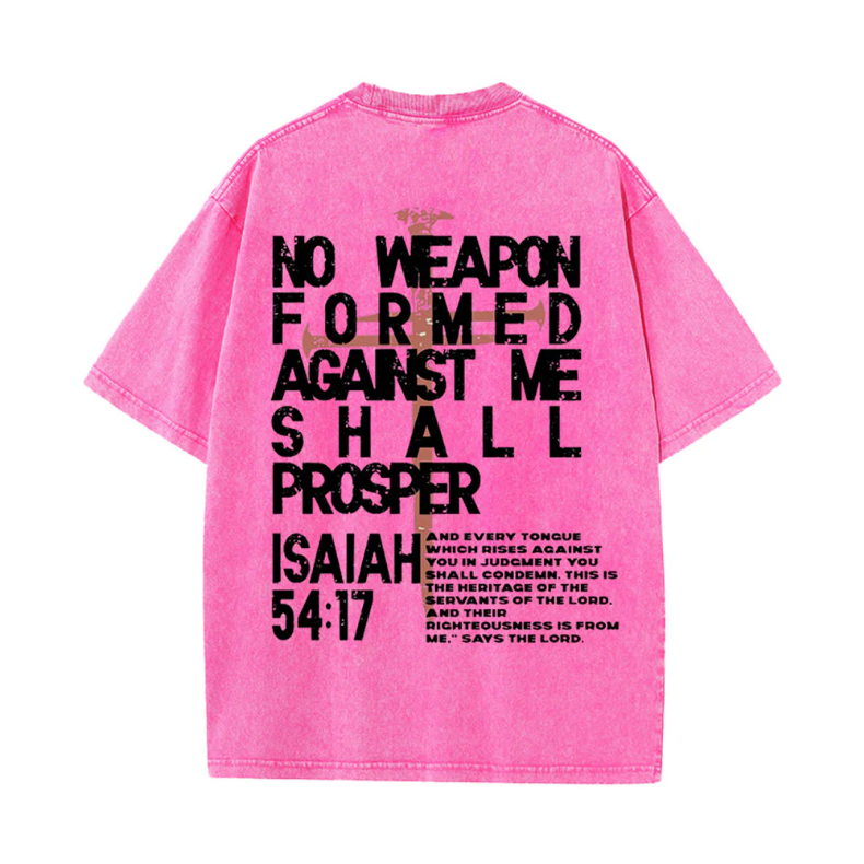 No Weapon Formed Against Me Graphic Unisex Washed T-Shirt