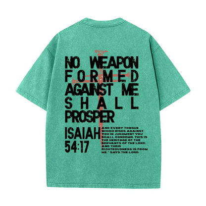 No Weapon Formed Against Me Graphic Unisex Washed T-Shirt