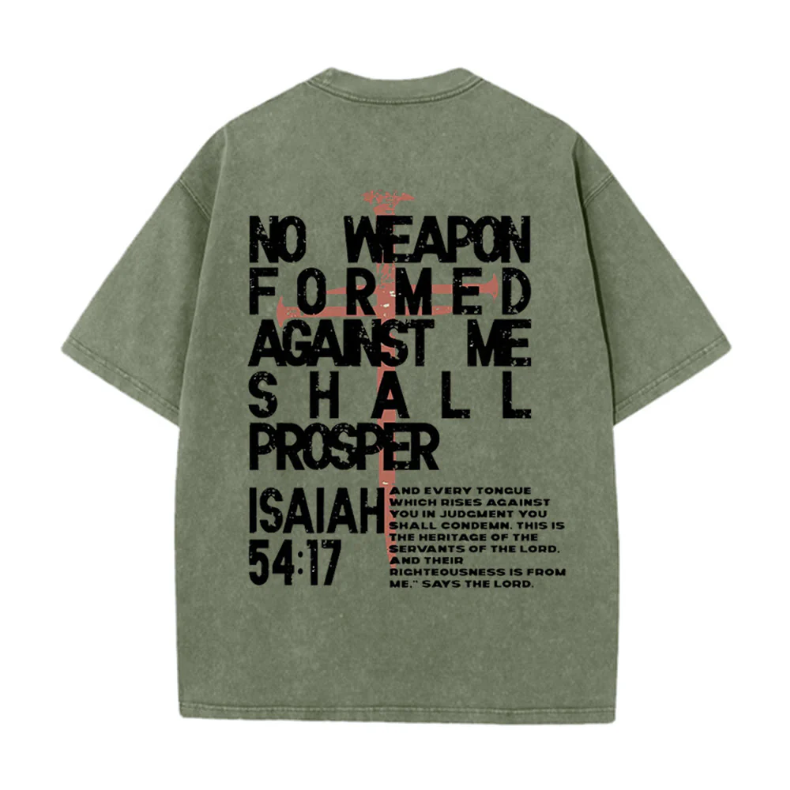 No Weapon Formed Against Me Graphic Unisex Washed T-Shirt
