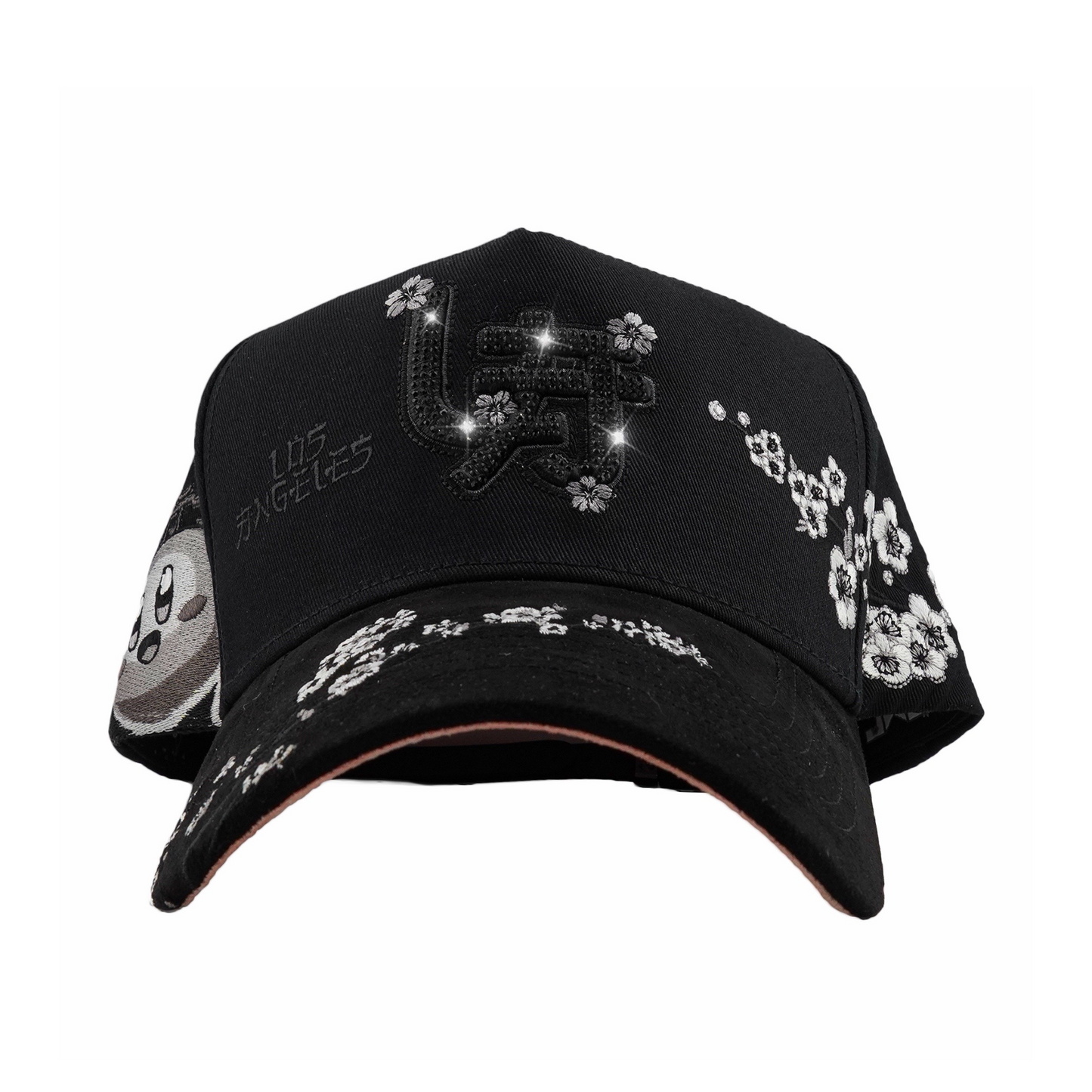 Dark Blossom Rhinestone Gothic Cap