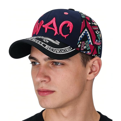 Letter-Printed Embroidered Cotton Baseball Cap