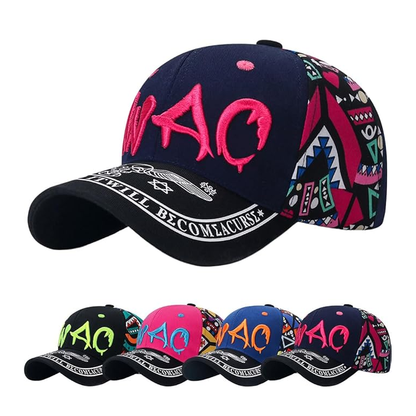 Letter-Printed Embroidered Cotton Baseball Cap