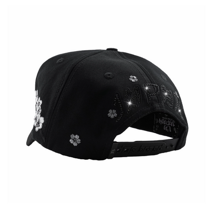 Dark Blossom Rhinestone Gothic Cap